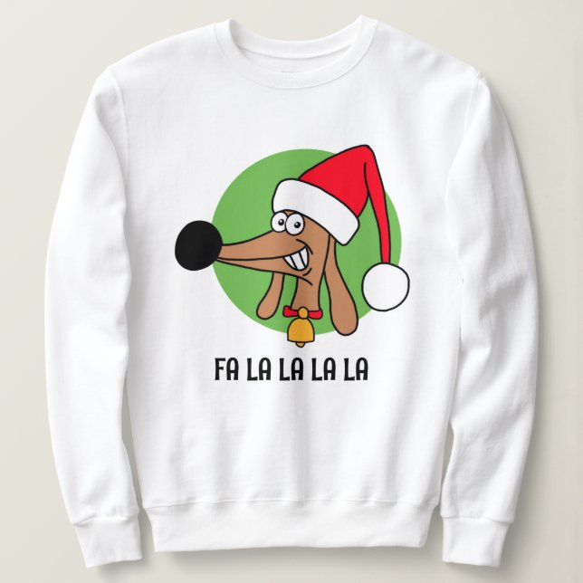 Camiseta Natal Alegre Dachshund (Frente do Design)