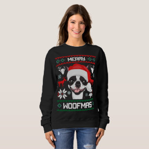 Camiseta Natal alegre de Boston Terrier Woofmas