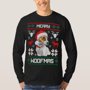 Camiseta Natal alegre de Woofmas do cão de Jack Russell