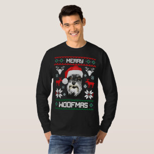 Camiseta Natal alegre de Woofmas do Schnauzer diminuto