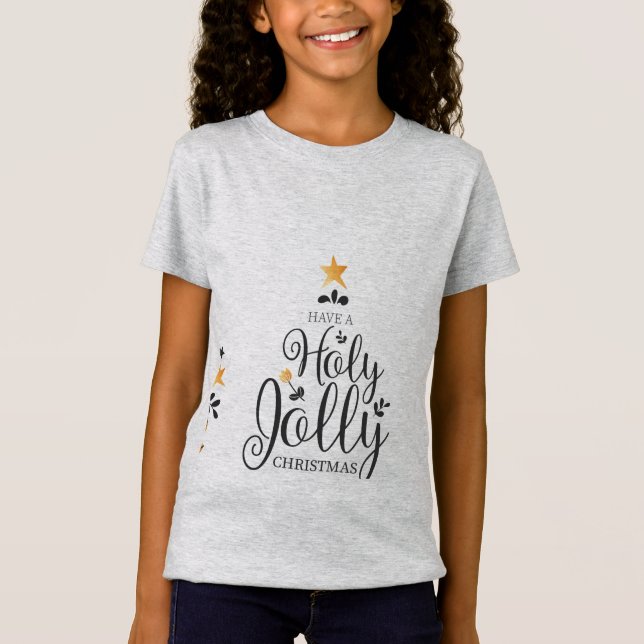 Camiseta Natal alegre do azevinho (Frente)