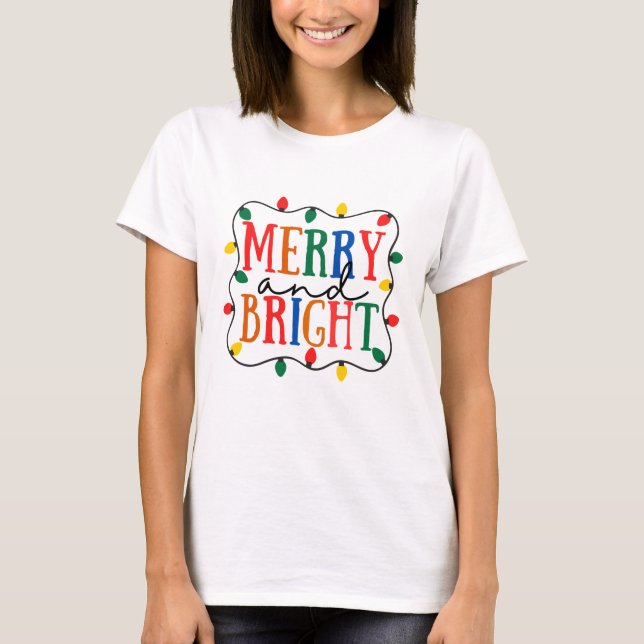 Camiseta Natal Alegre e Brilhante (Frente)