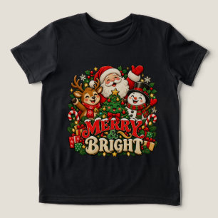 Camiseta Natal Alegre e Brilhante Adorável