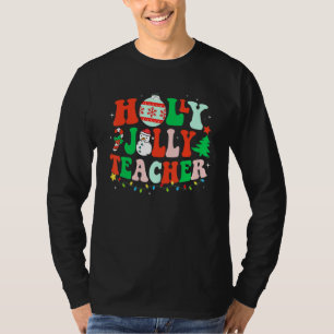 Camiseta Natal Alegre e Feliz Professor Vida Natalícia Xmas