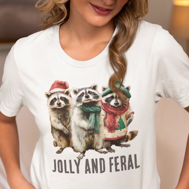 Camiseta Natal Alegre e Selvagem do Guaxinim (Criador carregado)