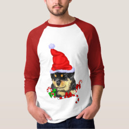 Camiseta Natal Alegre Rottweiler