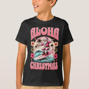 Camiseta Natal Aloha Papai Noel Surfando Mele Havaiano