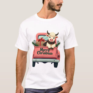 Camiseta Natal Antigo Alegre Vaca das Terras Altas da Fazen