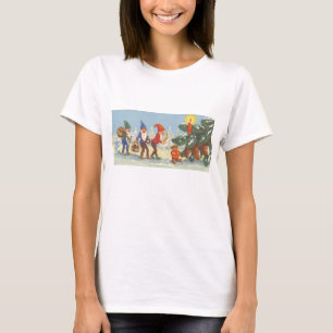 Camiseta Natal Antigo, Elfos na Floresta de Inverno