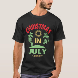Camiseta Natal Antigo em Julho Festa de Verão na Praia para