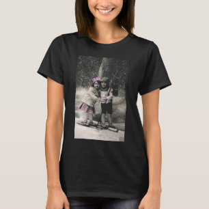 Camiseta Natal Antigo, Melhores Amigos de Esqui