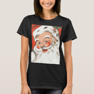 Camiseta Natal Antigo, Papai Noel Alegre com Sorriso