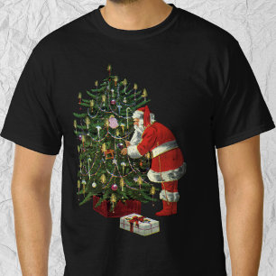 Camiseta Natal Antigo, Papai Noel com Presentes