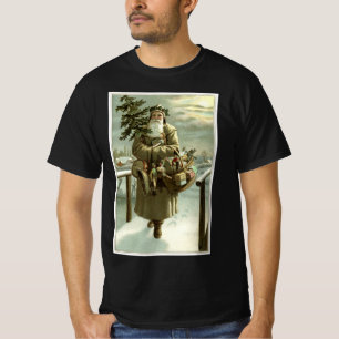 Camiseta Natal Antigo, Papai Noel Vitoriano com Brinquedos
