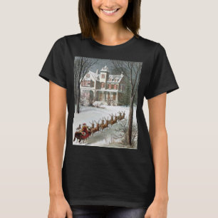 Camiseta Natal Antigo, São Nicolau com Rena