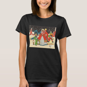 Camiseta Natal Antigo, uma Família Cantando Músicas de Nata