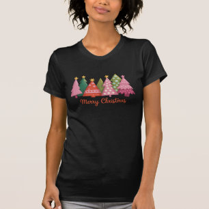Camiseta Natal Árvores de Natal Feliz Preppy Feriado