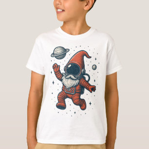 Camiseta Natal Astronauta Gnomo Espacial Galáxia Divertida