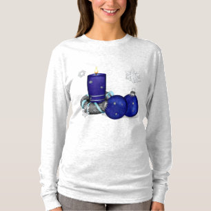 Camiseta Natal azul da vela