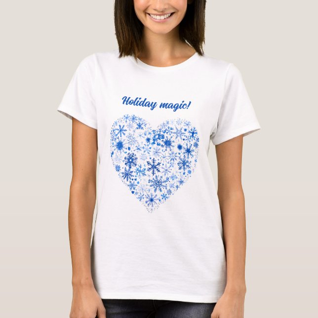 Camiseta Natal azul e branco (Frente)