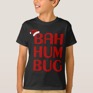 Camiseta Natal Bah Humbug Shirt-Xmas Humbug Santa Hat