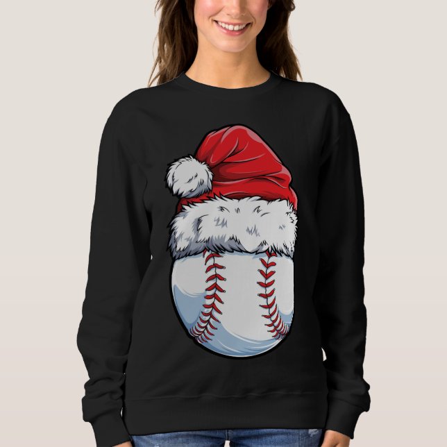 Camiseta Natal Baseball Ball Santa Hat Xmas Catcher Pit (Frente)