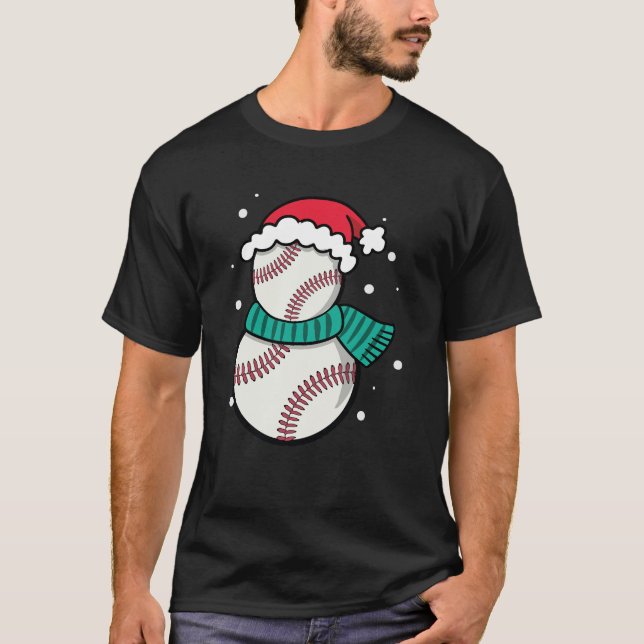 Camiseta Natal Baseball Santa Hat (Frente)