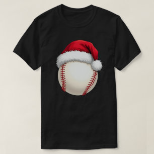 Camiseta Natal Baseball Santa Hat Engraçado Esporte Natal