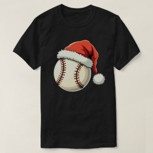 Camiseta Natal Baseball Santa Hat Engraçado Esporte Natal