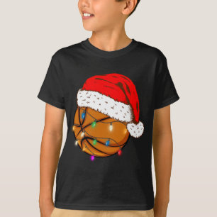Camiseta Natal Basquete Santa Hat Engraçado Esporte Natal