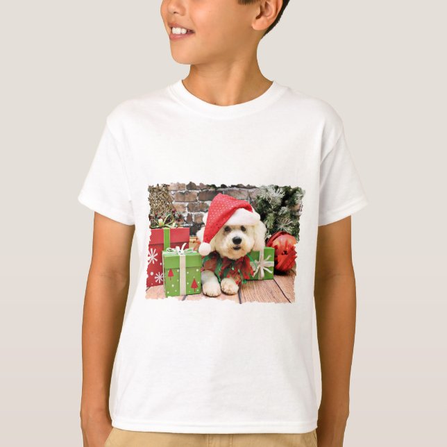 Camiseta Natal - Bichon Frise - margarida (Frente)