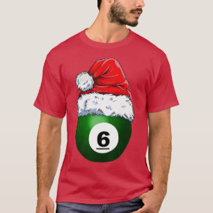 Camiseta Natal Billiards Ball Santa Hat Engraçado Esporte X