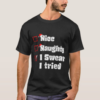 Camiseta Natal Bom Travesso Eu Juro Que Tentei Lista Traves