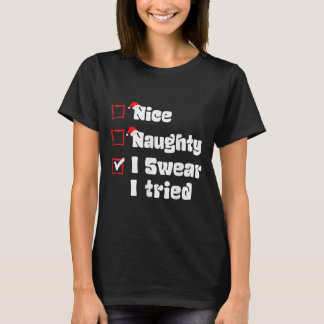 Camiseta Natal Bom Travesso Eu Juro Que Tentei Lista Traves