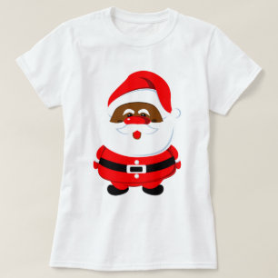 Camiseta Natal bonito de Papai Noel do preto do