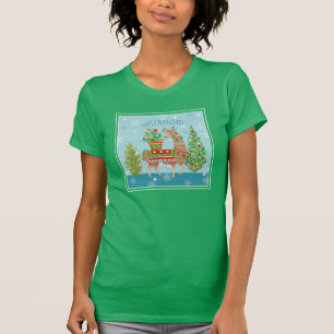 Camiseta Natal bonito dos lamas de Navidad do velo