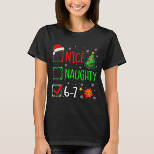 Camiseta Natal Bonito Travesso 67 Brainrot Engraçado 6-7 Me
