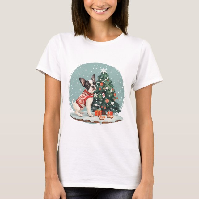 Camiseta Natal Boston Terrier Dog (Frente)