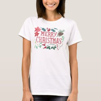 Camiseta Natal Botânico tradicional (branco)