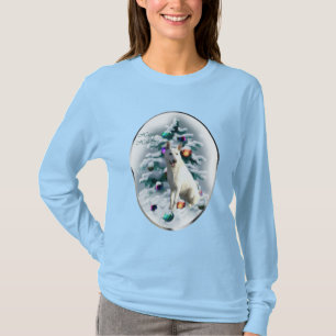 Camiseta Natal branco do german shepherd