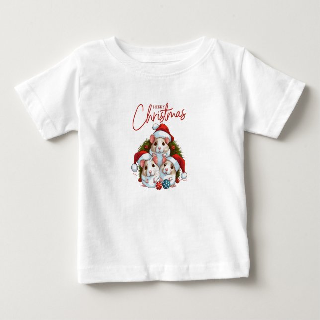 Camiseta Natal branco vermelho (Frente)