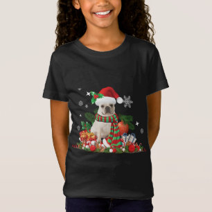 Camiseta Natal, Bulldog Francês, Francês, Cachorro com Sant