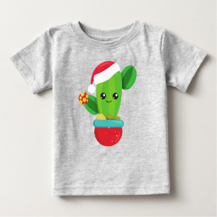 Camiseta Natal Cactus, Santa Hat, Enfeites de natal