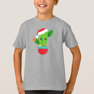 Camiseta Natal Cactus, Santa Hat, Enfeites de natal