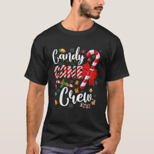 Camiseta Natal Candy Cane Luz Xmas Correspondente Família P