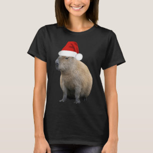 Camiseta Natal Capybara Santa Hat