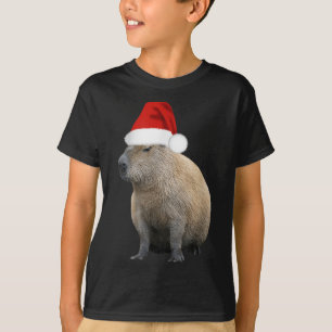 Camiseta Natal Capybara Santa Hat