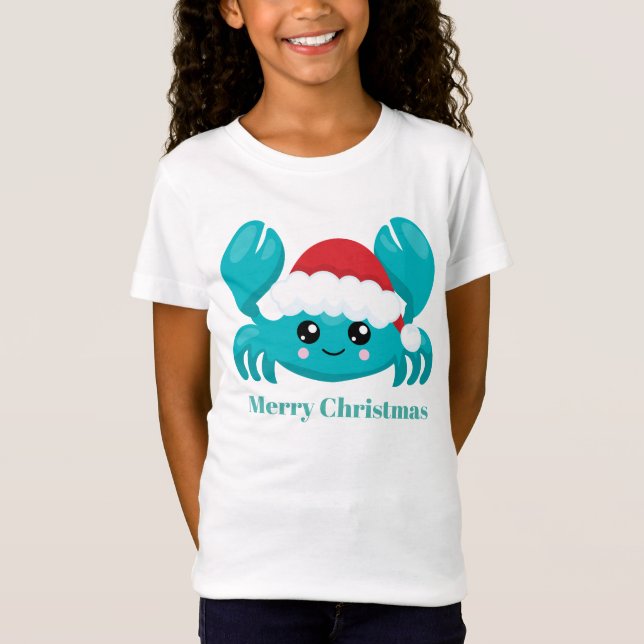 Camiseta Natal, caranguejo, feriado de praia, adicione mens (Frente)