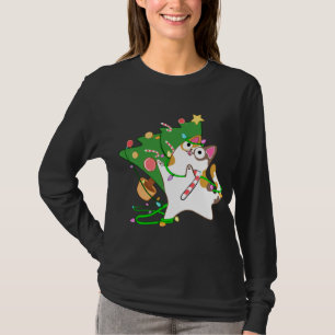 Camiseta Natal Cat Calico derrubou gatinho de árvore do xma