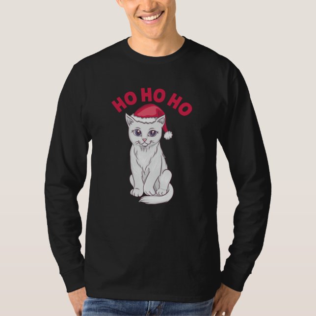 Camiseta Natal Cat Ho Ho Ho (Frente)